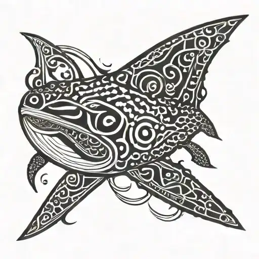 Whale Shark Black Background Black