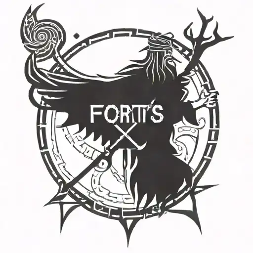 Fortis Fortuna Adiuvat In Text Mixed With Skandinavian Gods Like Odin And Thor