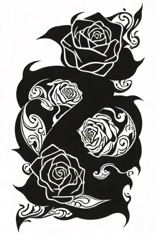 Flaming Cancer With Rose Over It