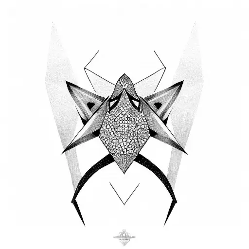 Geometric Black And White Stingray Straight Line Upper Arm To Elbow