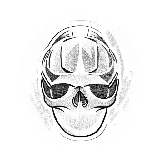 Helmet On Skull