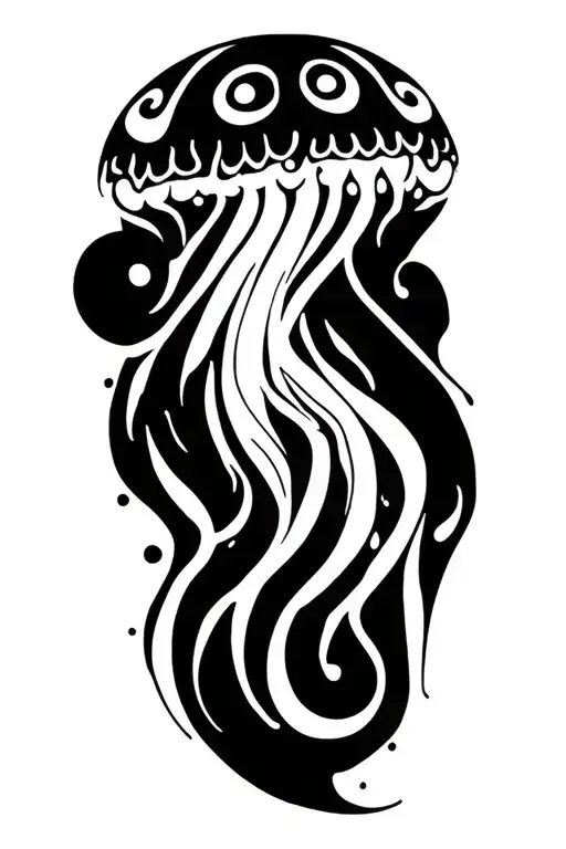 Jelly Fish Maori Tattoo Design Inspired