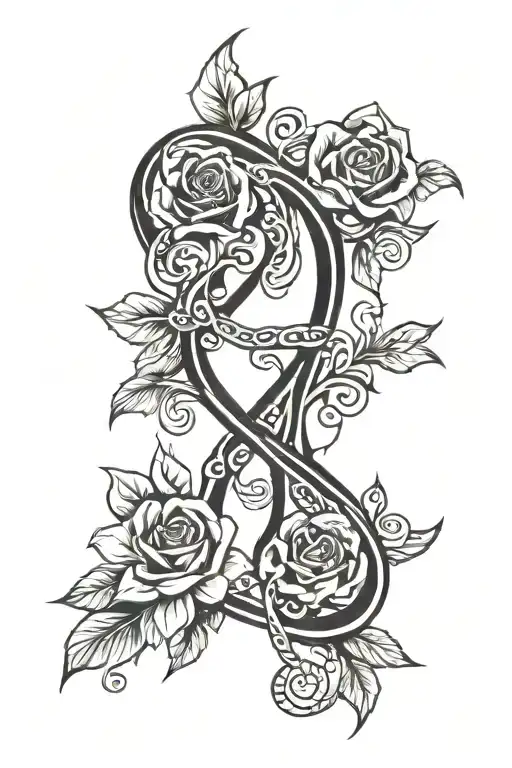 Lb Initals In A Rose Vine Wrapping