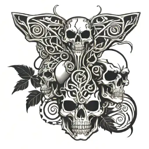 Alien Skull And Vines Sleeve