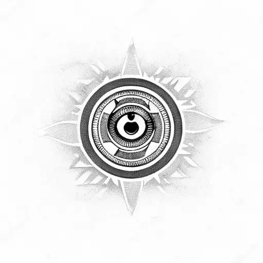 Greek Evil Eye With A Compass