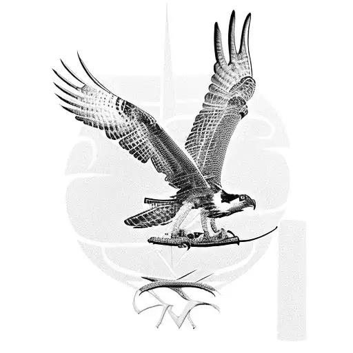 Osprey Bird Of Prey In Stoop