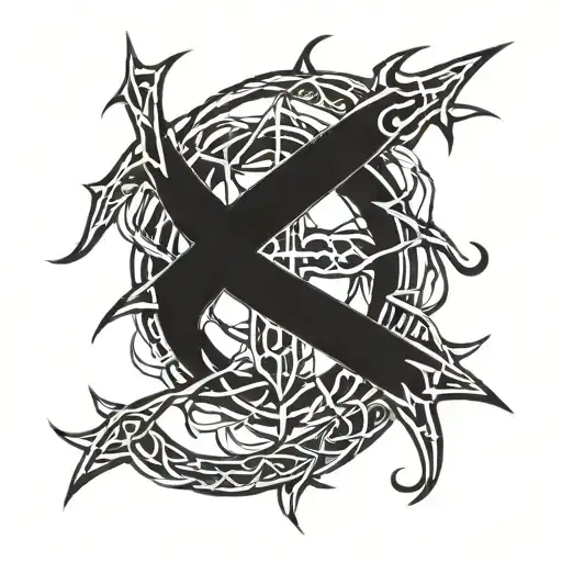 Crown Of Thorns With A Cross Inside Surrounded