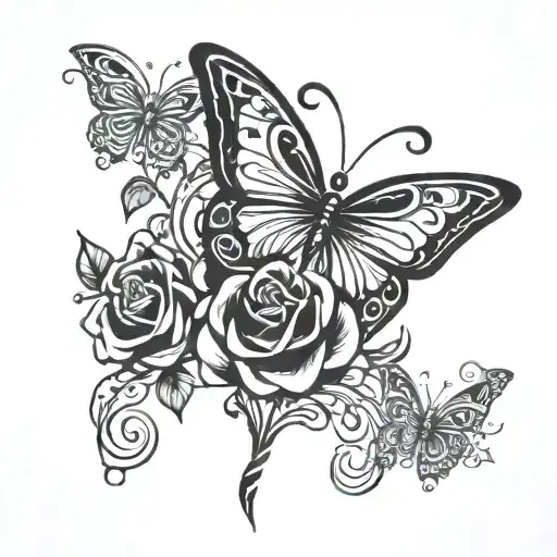 Butterfly And Rose