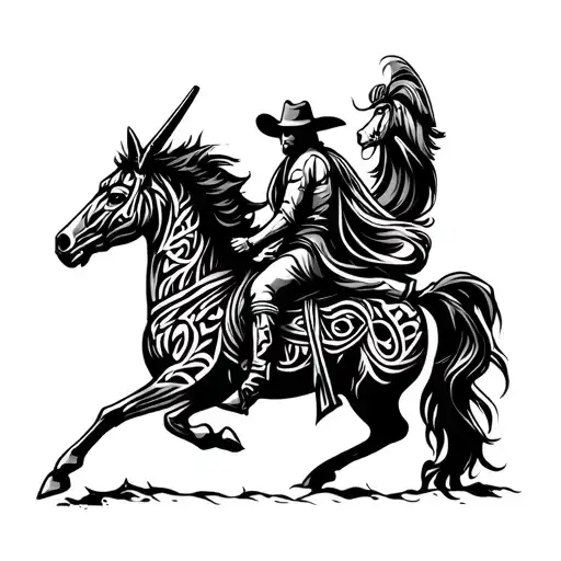 Cowboy Centaur Being Rided