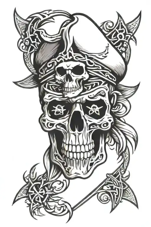Pirate Skull With Crosed Shins
