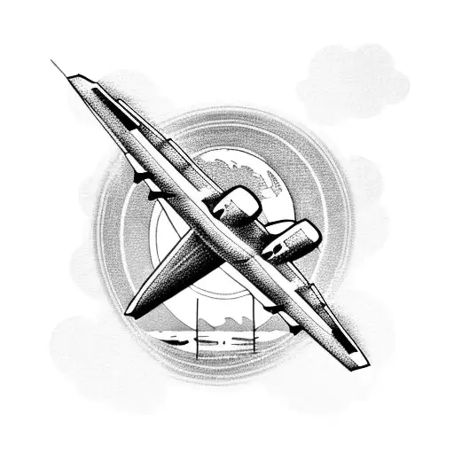 Airplane Flying At Sunset