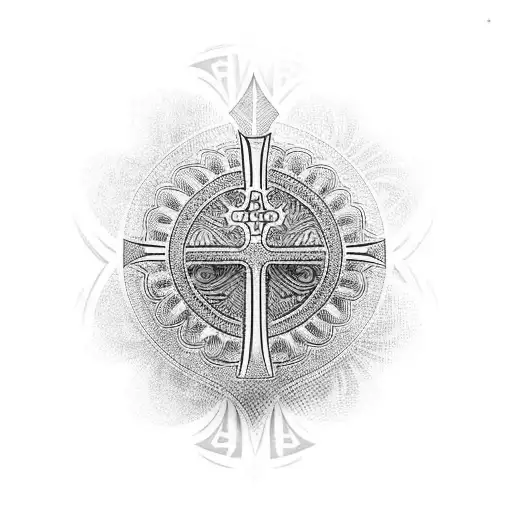 Arm Sleeve Of Polynesian Christian Cross