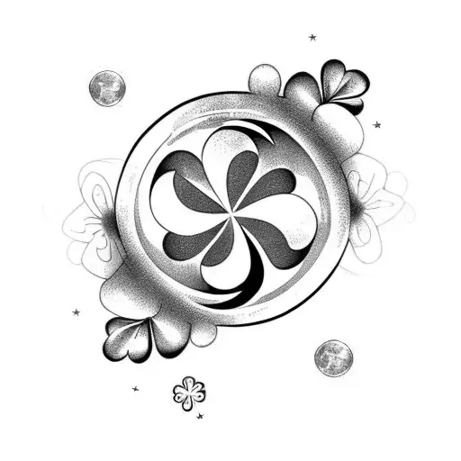 Lucky Clover Inside Moon