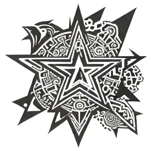 A Large Star With Multiple Hieroglyphics
