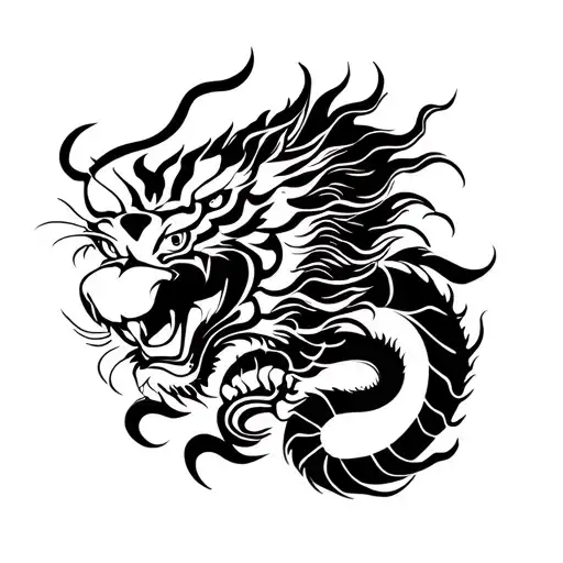 Chinese Dragon And A Tiger