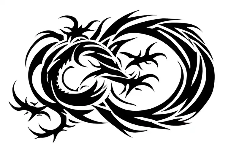 Dragon Libra Symbol Intertwined