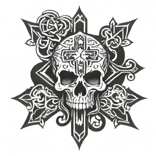 Skull And Hearts And Cross Verse
