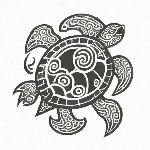Sea Turtle With Trident