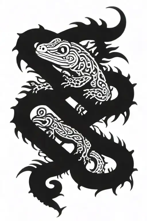 Black Gecko Crawling With Letter Can