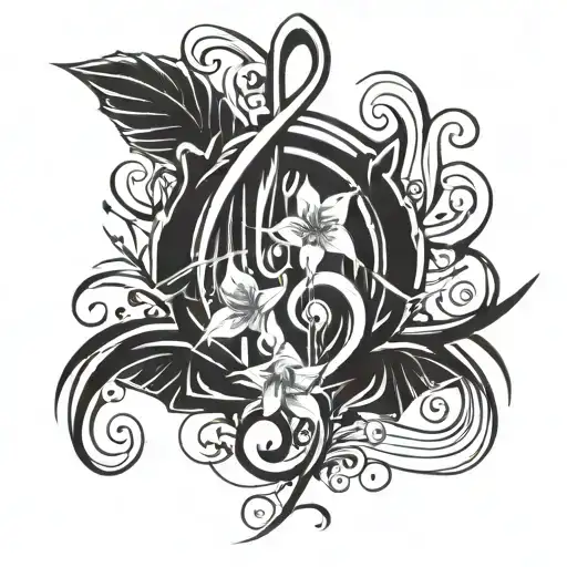 Music Note And Daffodil