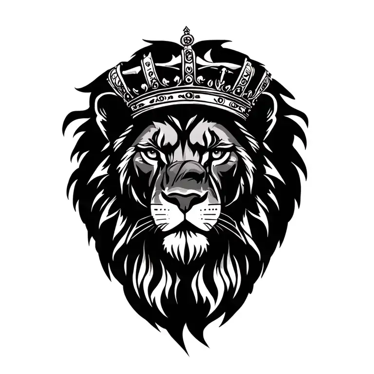 Head Of Lion Wearing A British Crown On Head