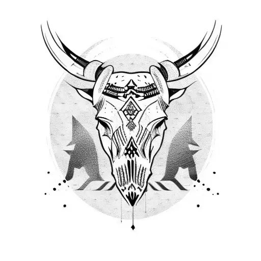 Nordic Bull Skull For Man