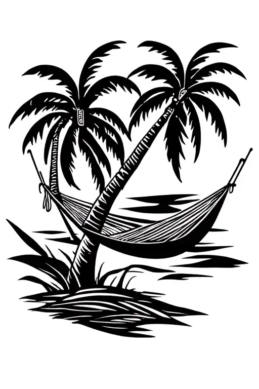 Palm Tree And Hammock