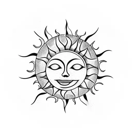 Sun With Smiling Moon