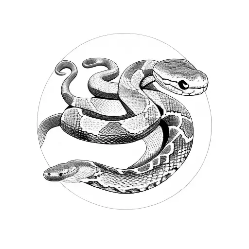 Snake Biting His Tail In A Circle