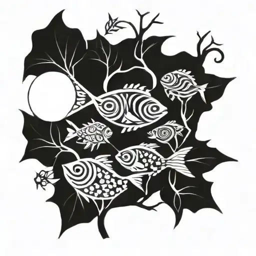 Fishes In A Tree Bush