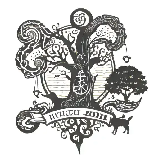 Tree Into Anchor With Wedding Date Incorporated And Something With A Wolf Or Medical Worked In