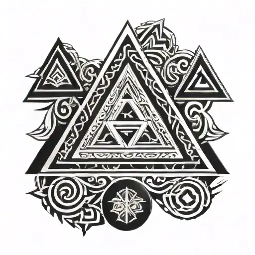 Unique Norse Mythology Tattoo With Valknut Symbol