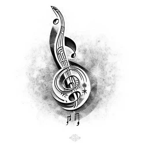 Music Bass Clef Mixed With Dolphine