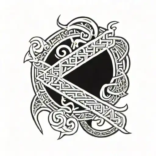 Runes Chinese Characters On The Brush