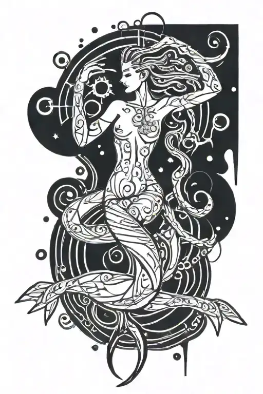 Aquarius Zodiac Sign Constellation Intertwined