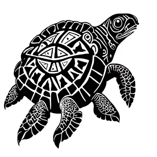 French Guiana Leatherback Turtle In The Background And