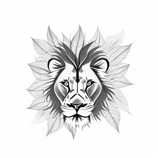 Lion With Leaves