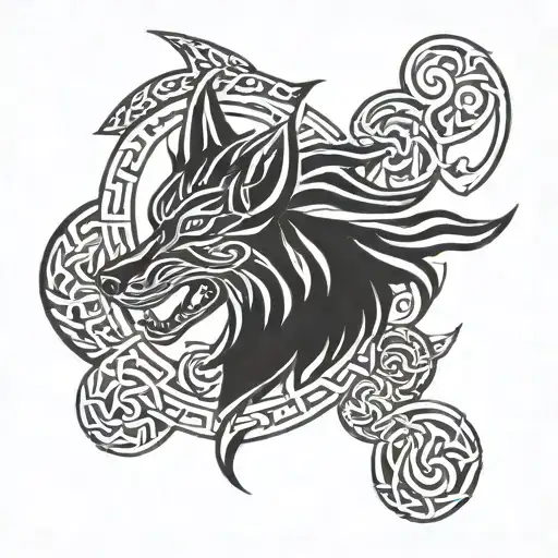 Celtic Wolf Tattoo Design