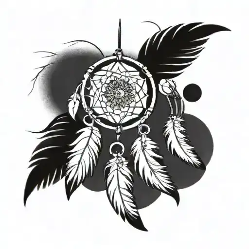 Dream Catcher With A Feather On Each Side