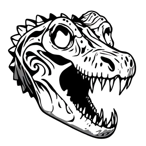 Alligator Skull Tribal