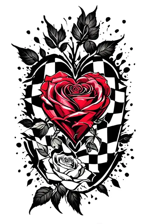 Volinskaya Checker Co With Broken Heart And Rose