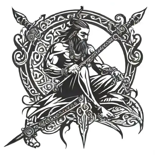 Ravin Sitting On A Sword