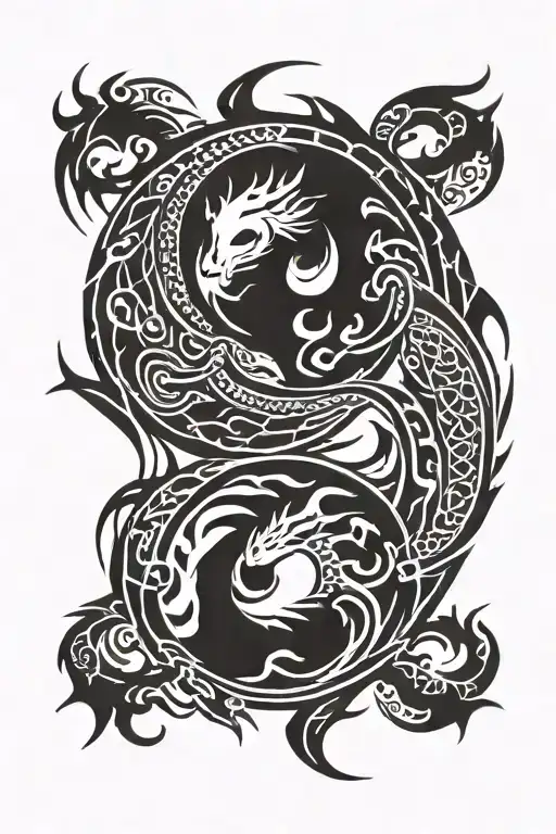 Dragon Yin Yang Symbol