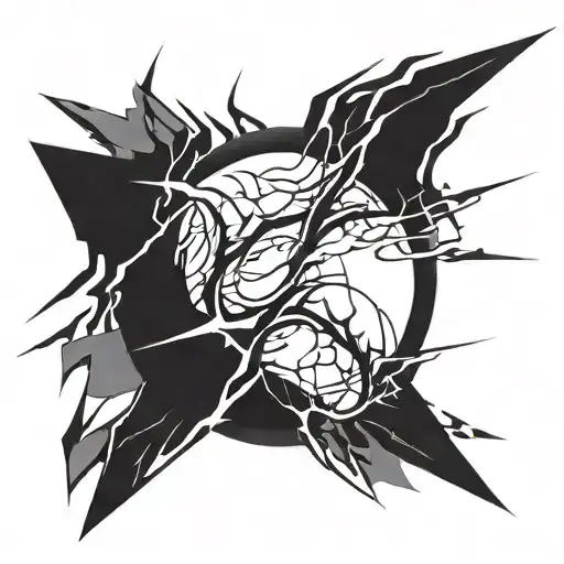 An Abstract Representation Of Thunder And Lightning Merging Together In A Unique Pattern