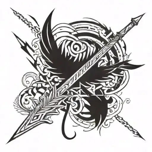 A Script Writing Quill Pen With Thunder And Lightning Accents