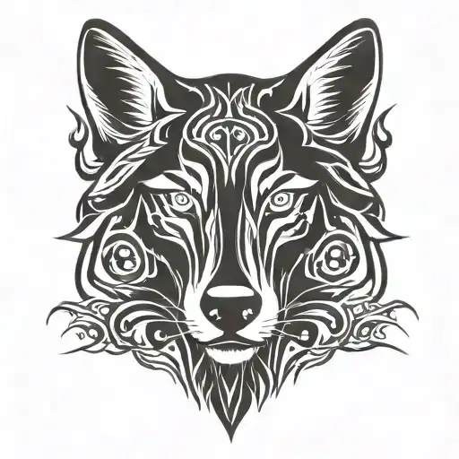 Wolf Head Stencil Art