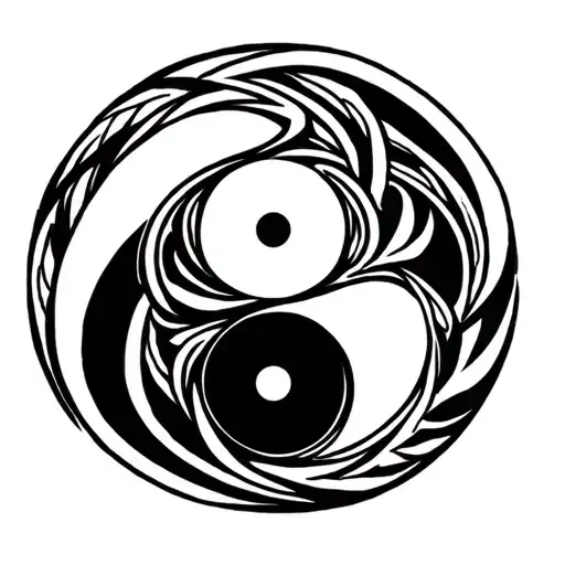 Yin And Yang Aquarius And Libra Symbol Intertwined