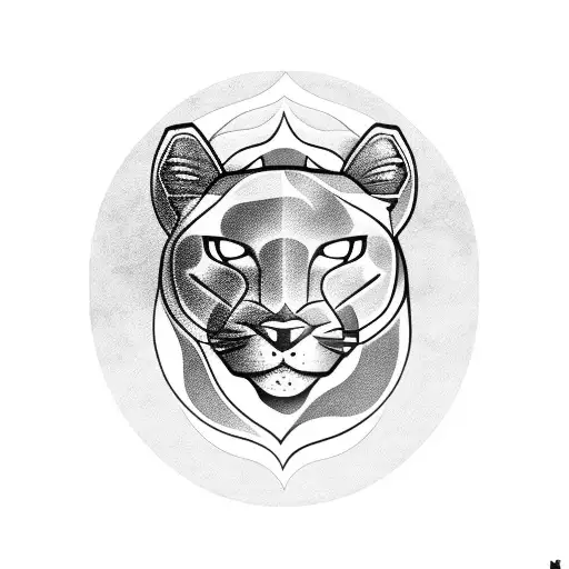 Panther Laying Looking Up At Moon