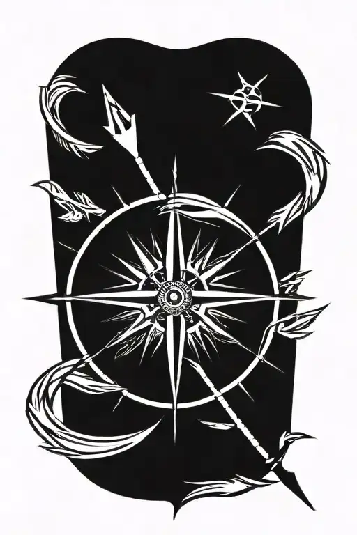 Compass With Arrow Incorporate Cancer Survivor Ribbon