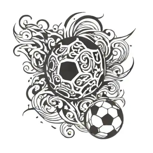 Soccer And Fire With Motivational Quote